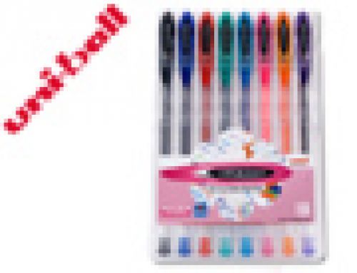 Roller uni ball um-120 sign0 0,7 mm tinta gel estojo de 8 cores basicas , Uniball , 59734 , 8435009951596